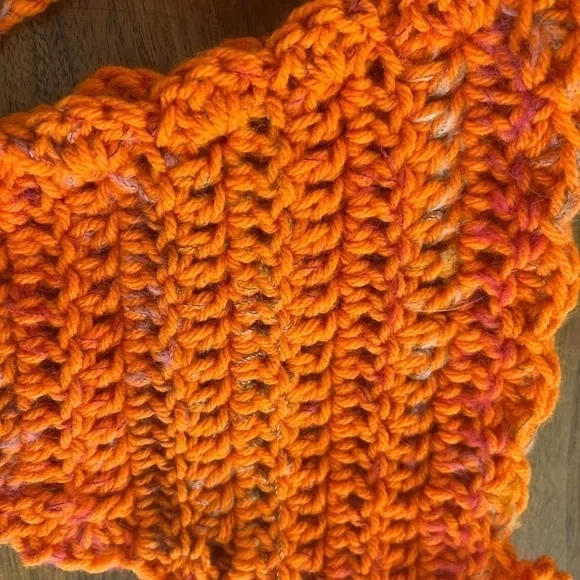 ORANGE ANGORA BLEND CROCHETED BIKINI - Picture 9 of 15